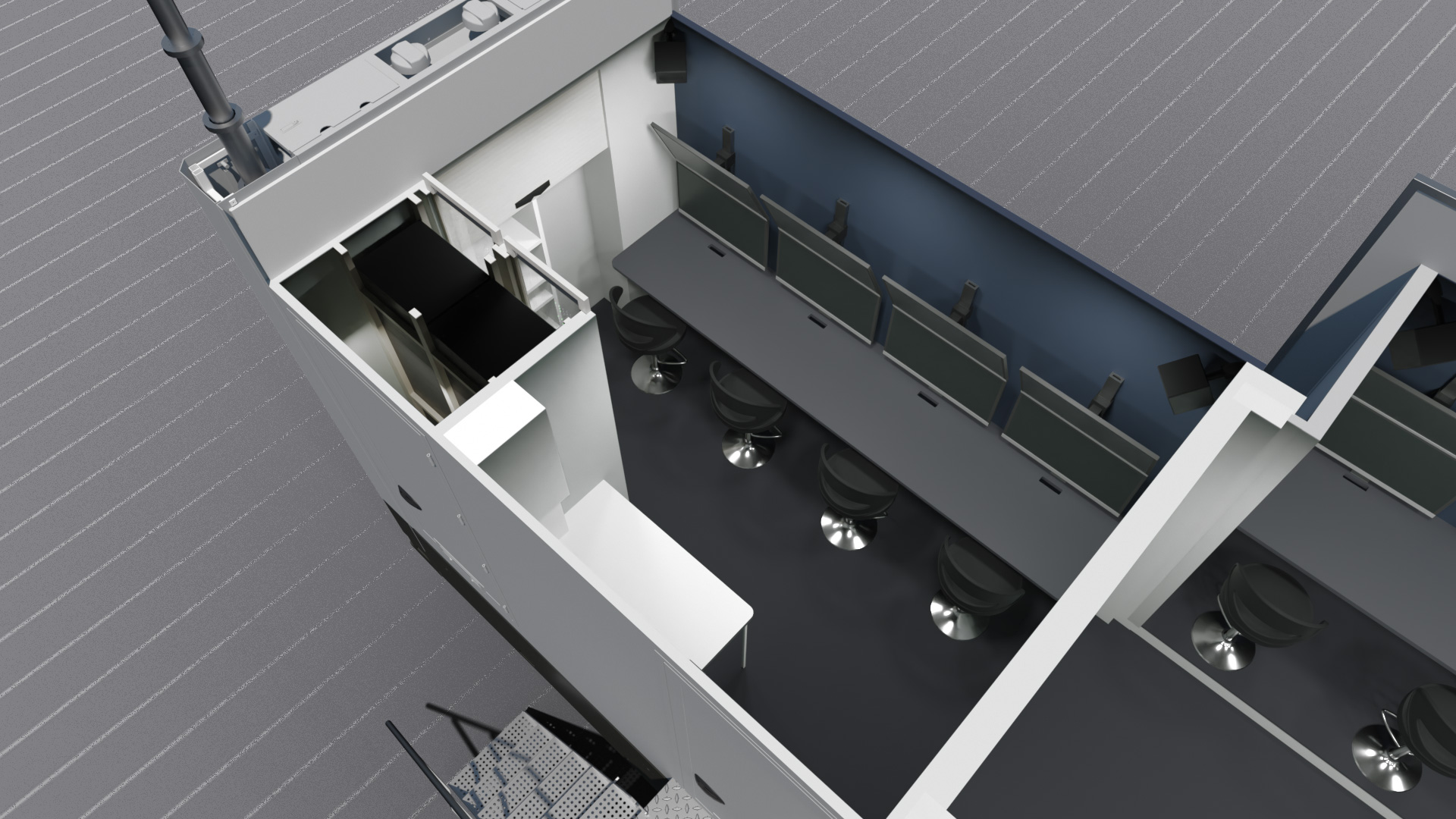 Vue 3d espace technique
